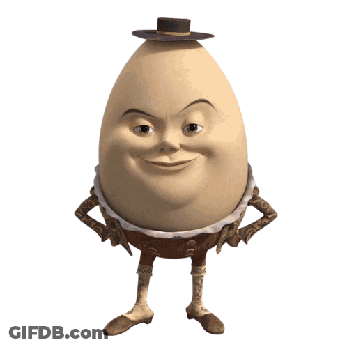 Cartoon Egg Wearing Hat And Pants GIF