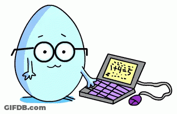 Cartoon Egg With Glasses Holding Calculator Saying I Plus 4 Equals 5 GIF