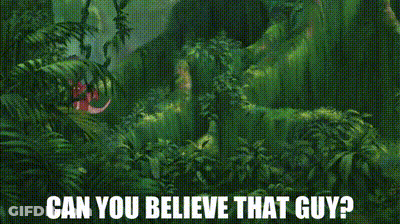 Cartoon Elephant In Jungle Saying Can You Believe That Guy GIF