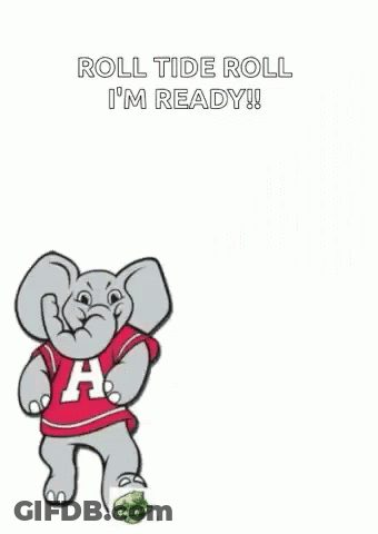 Cartoon Elephant In Red Shirt With Letter A GIF