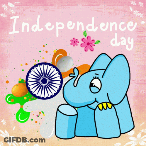 Cartoon Elephant Independence Day GIF