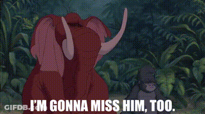 Cartoon Elephant Next To Gorilla Saying Miss Him GIF