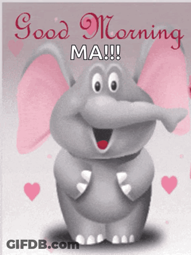 Cartoon Elephant Saying Good Morning Ma GIF