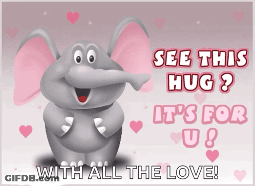 Cartoon Elephant Saying See This Hug GIF