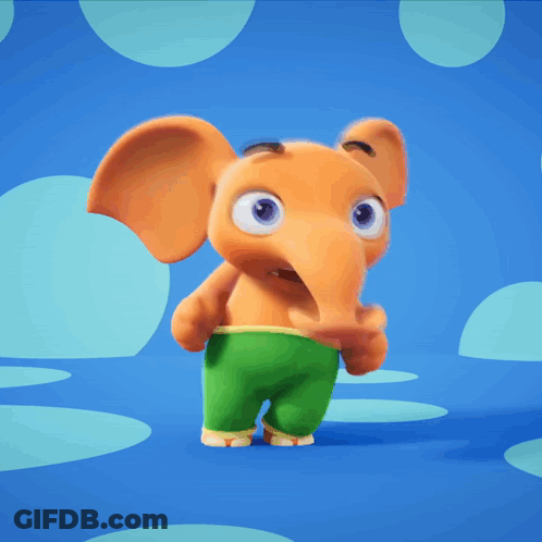 Cartoon Elephant Scratching Head Saying Head GIF