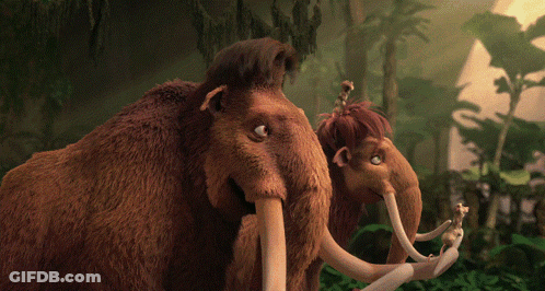 Cartoon Elephant Standing In Jungle With Tree GIF
