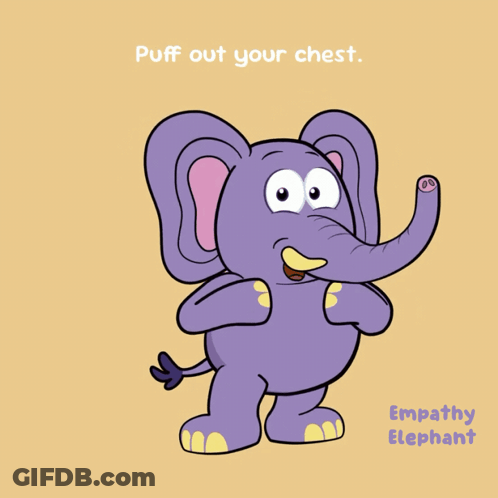 Cartoon Elephant Take A Deep Breath GIF