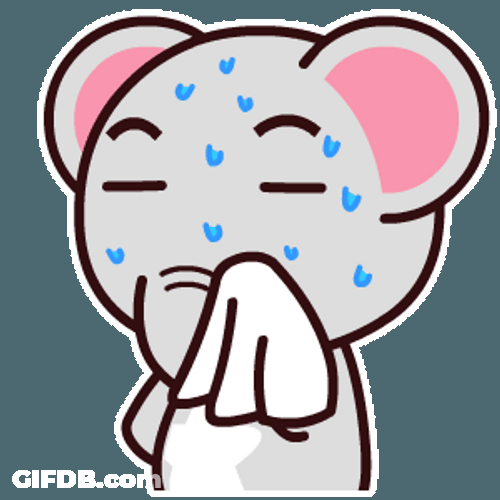 Cartoon Elephant Wiping Sweat GIF