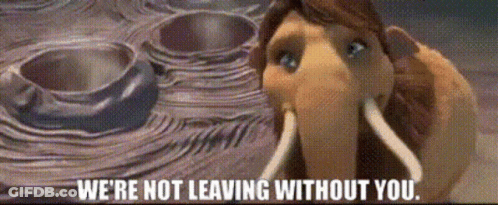 Cartoon Elephant With We Not Leaving Without You GIF