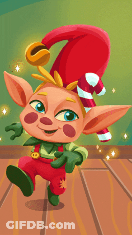 Cartoon Elf Santa GIF