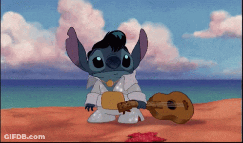 Cartoon Elvis Holding Guitar GIF