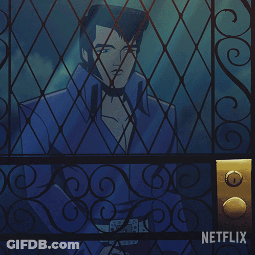 Cartoon Elvis Presley With Netflix Logo GIF