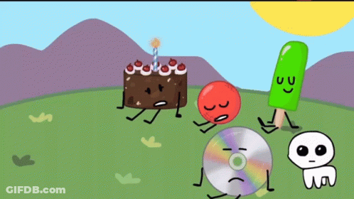 Cartoon Envelope Cake And CD Group GIF