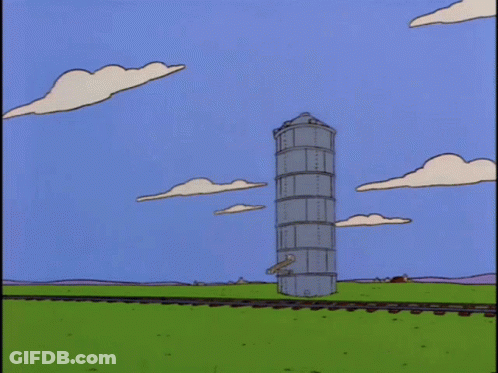 Cartoon Explosion With Blue Sky And Clouds GIF