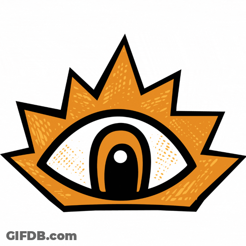 Cartoon Eye With Crown GIF
