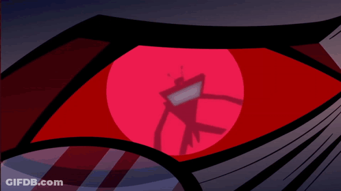 Cartoon Eye With Red Circle GIF