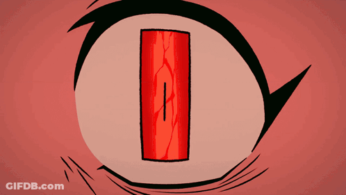 Cartoon Eye With Red Stripe GIF