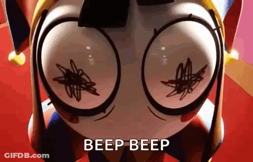 Cartoon Eyes Saying Beep Beep GIF