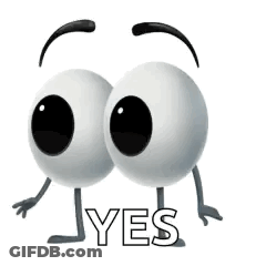Cartoon Eyes Saying Yes GIF
