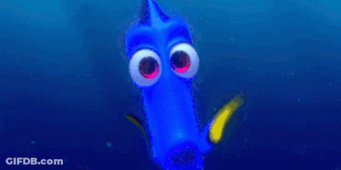 Cartoon Eyes With Fish Coming Out GIF