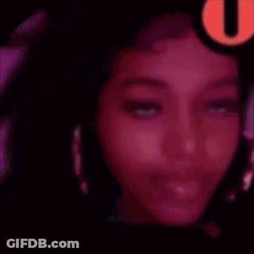 Cartoon Face Close Up Purple Eyeshadow GIF