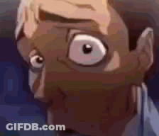 Cartoon Face Close Up With Big Eye GIF