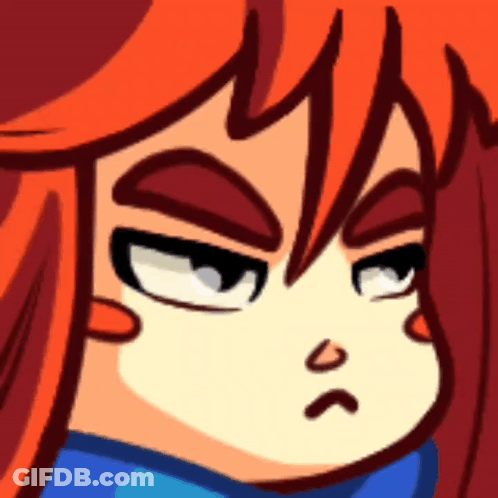 Cartoon Face Close Up With Blue Scarf GIF