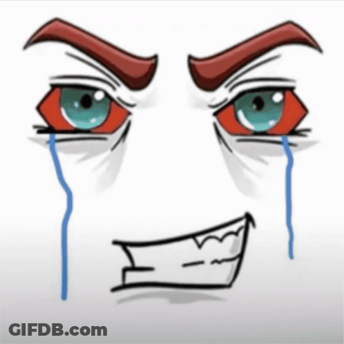 Cartoon Face Crying With Tears GIF
