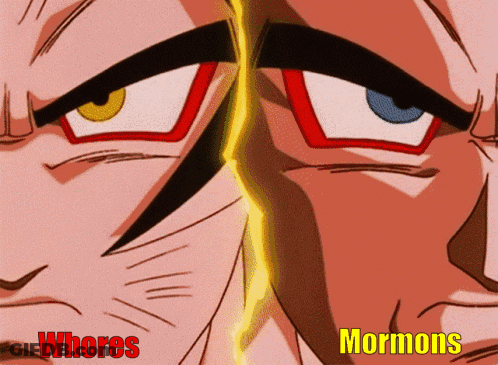 Cartoon Face Saying Whores And Mormons GIF
