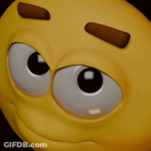 Cartoon Face With Big Eyes Close Up GIF