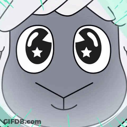 Cartoon Face With Big Eyes Close Up GIF