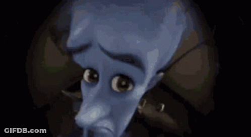 Cartoon Face With Big Eyes In Dark Room GIF