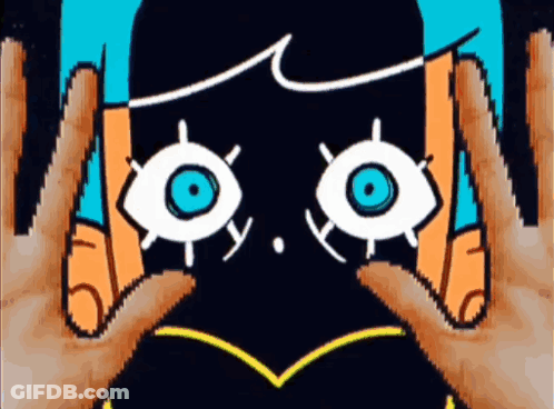 Cartoon Face With Blue Eye GIF