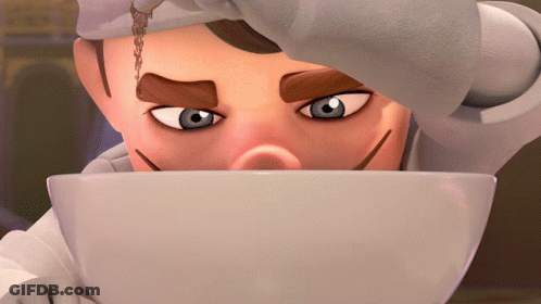 Cartoon Face With Bowl GIF