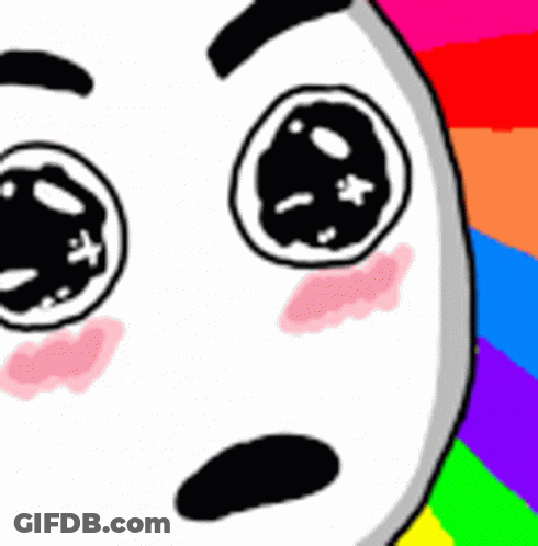 Cartoon Face With Rainbow Background GIF
