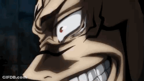 Cartoon Face With Red Eye And Big Smile GIF