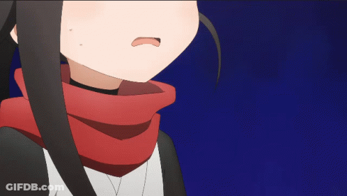 Cartoon Face With Red Scarf Close Up GIF