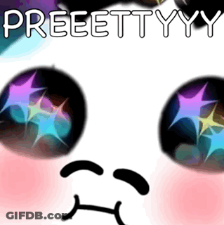 Cartoon Face With Stars In Eyes Saying Preeettyyy GIF