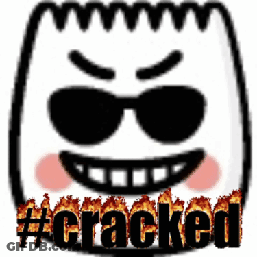 Cartoon Face With Sunglasses Saying Cracked GIF