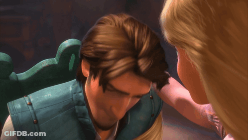 Cartoon Face With Woman's Hand On Shoulder GIF