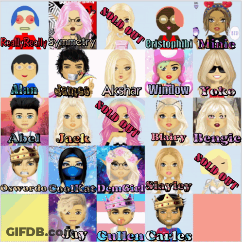 Cartoon Faces Collage Sold Out GIF
