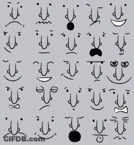 Cartoon Faces With Different Expressions GIF