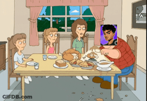 Cartoon Family Sitting Around Table GIF