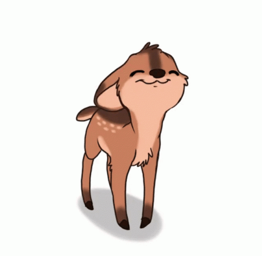Cartoon Fawn Head Nod GIF
