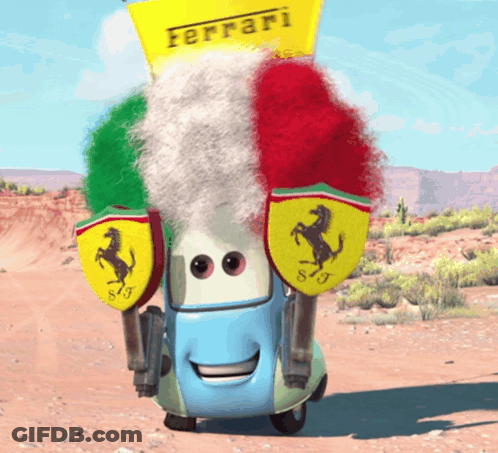 Cartoon Ferrari Car GIF