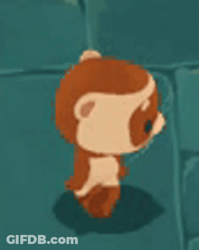 Cartoon Ferret Standing On Blue Tile GIF