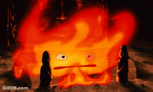 Cartoon Fire With Face GIF