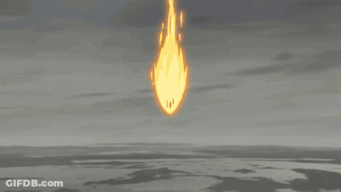 Cartoon Fireball With Letters H And I GIF