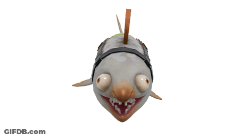 Cartoon Fish With Belt GIF