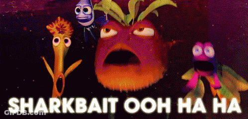 Cartoon Fish With Big Eyes Swimming GIF